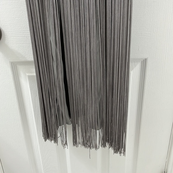 Armani Exchange Silver Gray Fringe Dress Flapper S - Picture 7 of 8
